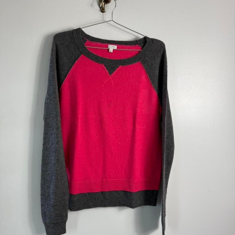 Halogen Cashmere Sweater Pink Grey‎ Combo Vintage Tag Warm Vibrant